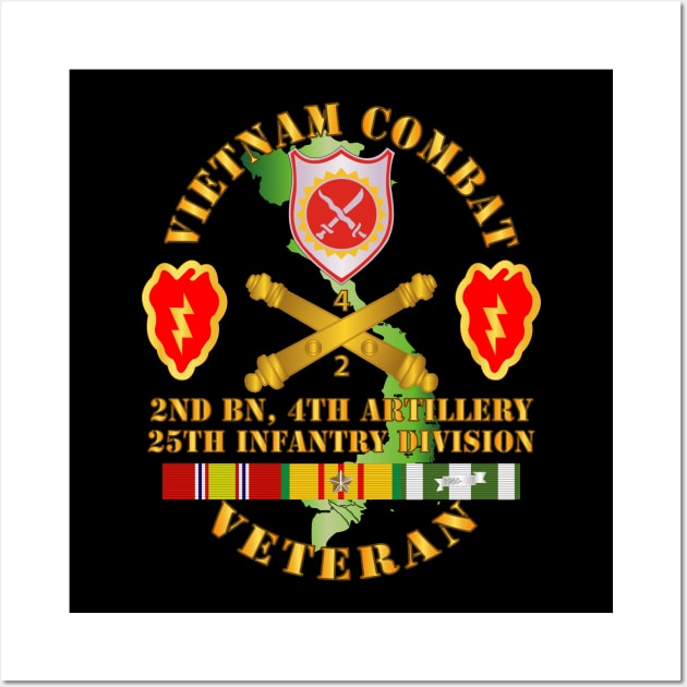 Vietnam Combat Veteran w 2nd Bn 4th Artillery DUI - 25th ID Wall Art by twix123844